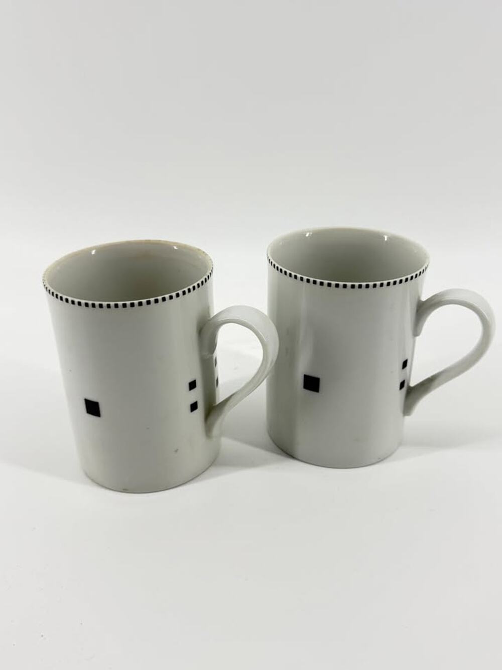 Swid Powell TUXEDO Coffee Mugs Set of 2 by Gwathmey Siegel 1980s